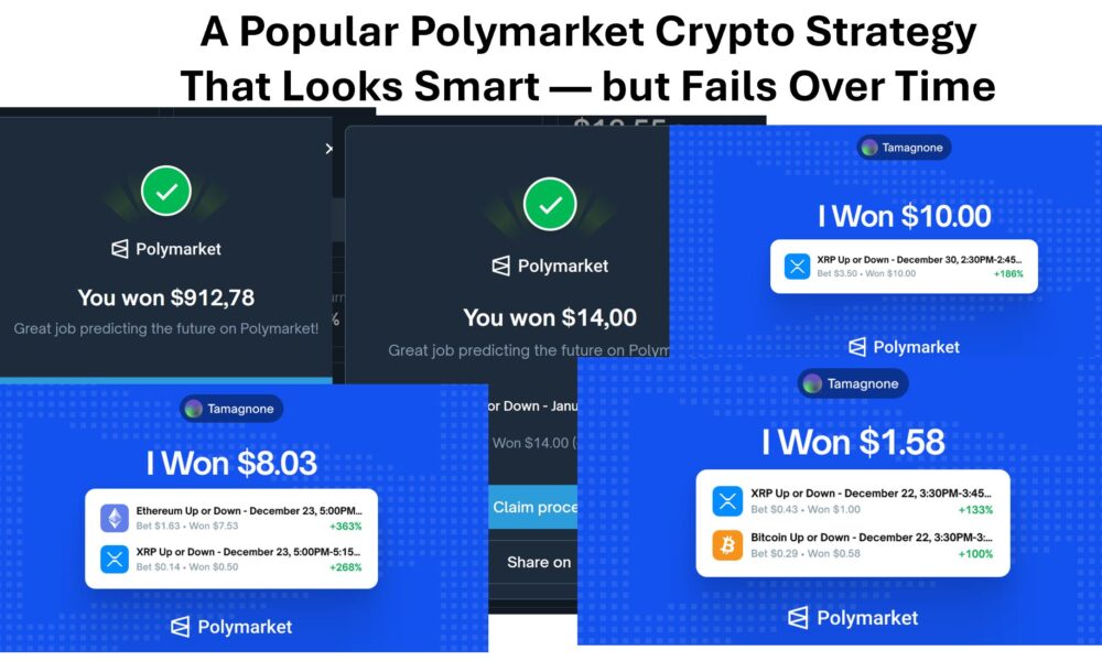 Popular Polymarket Crypto Trading Bot Strategy - but doomed to fail!