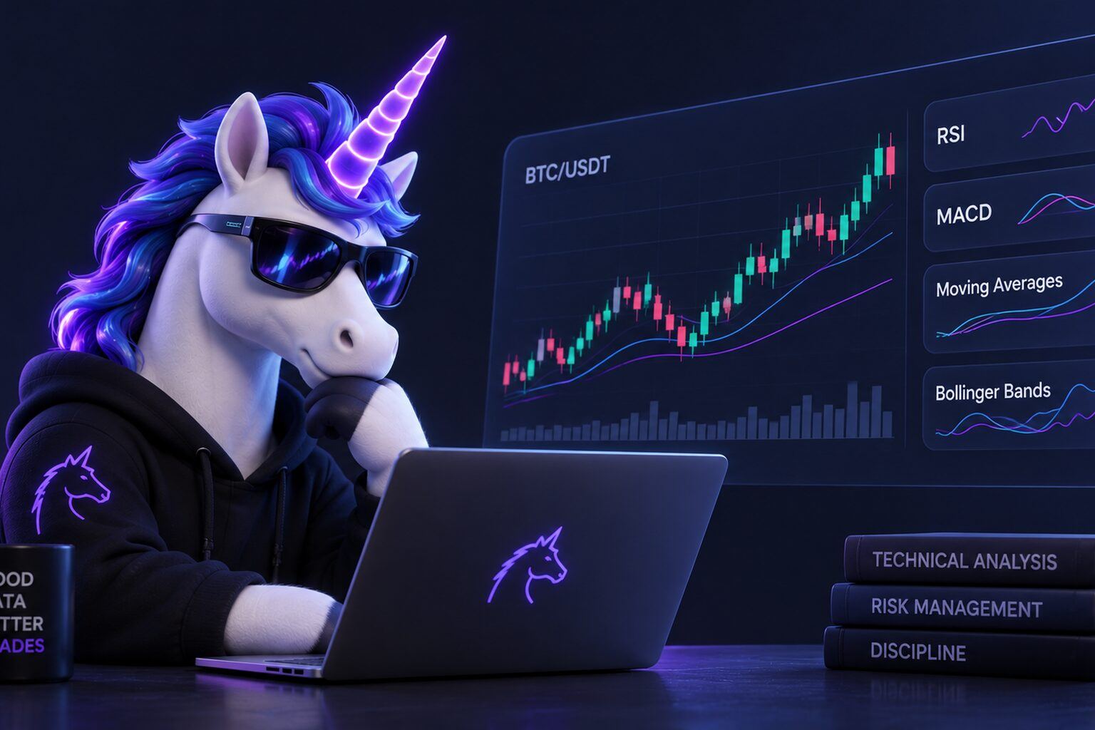 Crypto technical analysis indicators guide with probabilistic forecast chart context